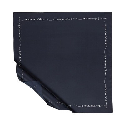 İpekevi Twill İpek Eşarp - Signature - Lacivert Beyaz