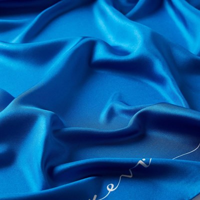 İpekevi Twill İpek Eşarp - Signature - Saks Mavisi