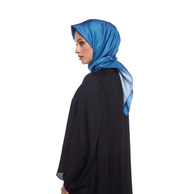 İpekevi Twill İpek Eşarp - Signature - Saks Mavisi