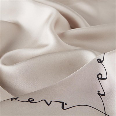İpekevi Twill İpek Eşarp - Signature - Vizon Siyah