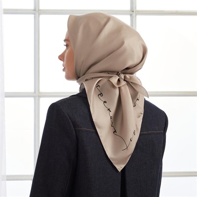 İpekevi Twill İpek Eşarp - Signature - Vizon Siyah