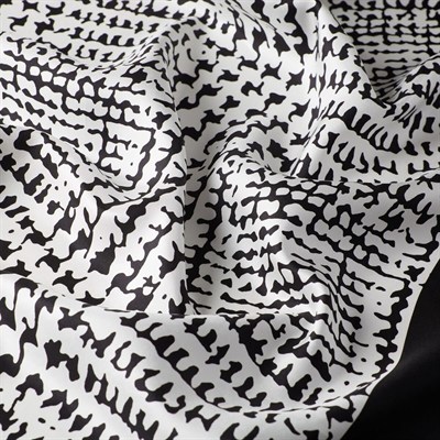 İpekevi Twill İpek Eşarp - Tweed Ekose - Siyah Beyaz