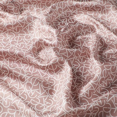 İpekevi Twill İpek Eşarp - Typo Monogram - Gül Kurusu