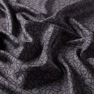 İpekevi Twill İpek Eşarp - Typo Monogram - Violet