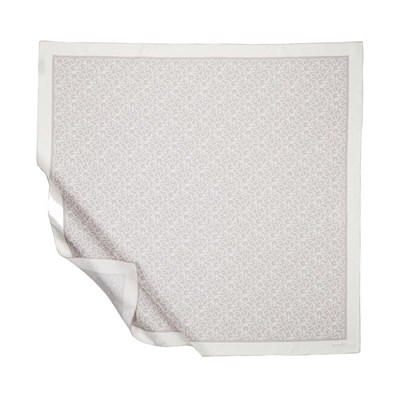İpekevi Twill İpek Eşarp - Typo Monogram - Gümüş