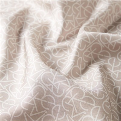 İpekevi Twill İpek Eşarp - Typo Monogram - Taş