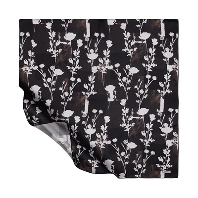 İpekevi Twill İpek Eşarp - Vintage Silhouette - Siyah