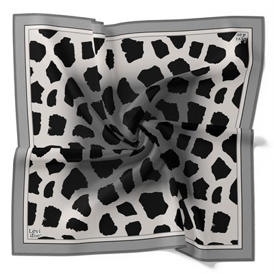 Levidor Kristal Eşarp - 20010 - Leopar Desenli Gri