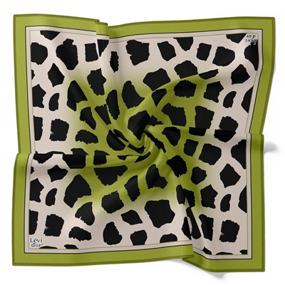 Levidor Kristal Eşarp - 20010 - Leopar Desenli Fıstık