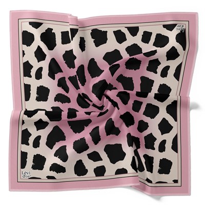 Levidor Kristal Eşarp - 20010 - Leopar Desenli Pembe