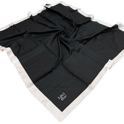 Levidor Monogram Eşarp - Siyah Beyaz