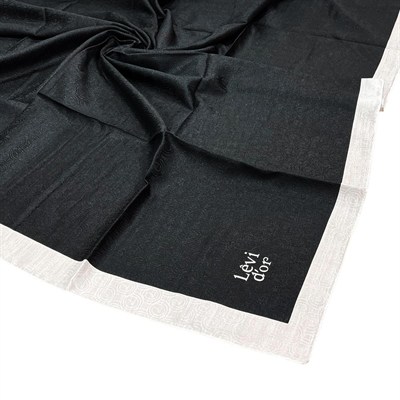 Levidor Monogram Eşarp - Siyah Beyaz