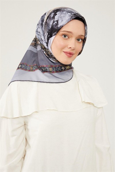 Levidor Soft Pamuk Eşarp - 90035-01 Siyah Gri