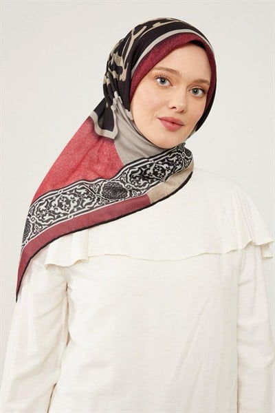 Levidor Soft Pamuk Eşarp - 90056-01 Bordo