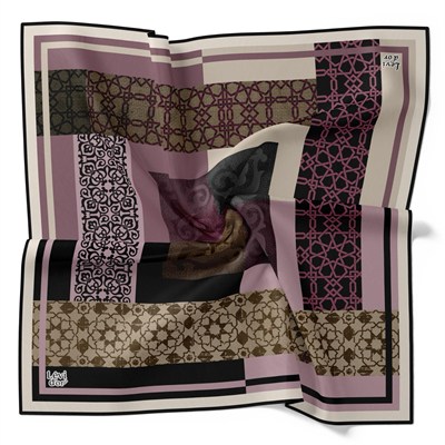 Levidor Soft Pamuk Eşarp - 90060-02 Siyah Mor