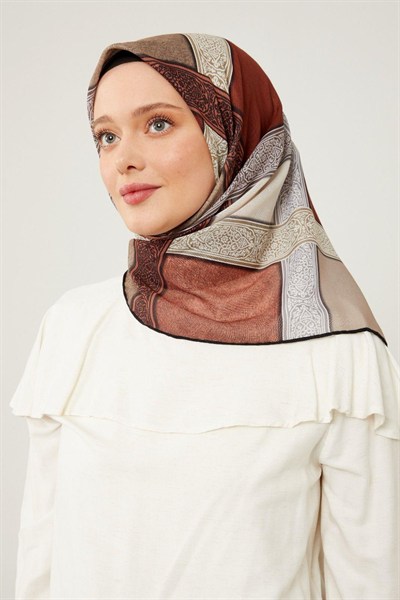 Levidor Soft Pamuk Eşarp - 90068-01 Kiremit