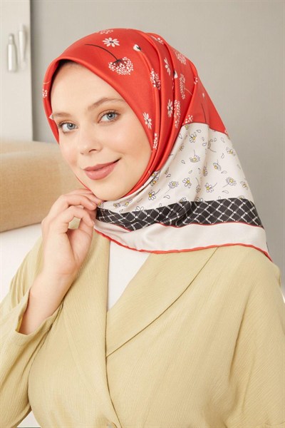 Levidor Trend Eşarp - 17760-01 Kırmızı Bej