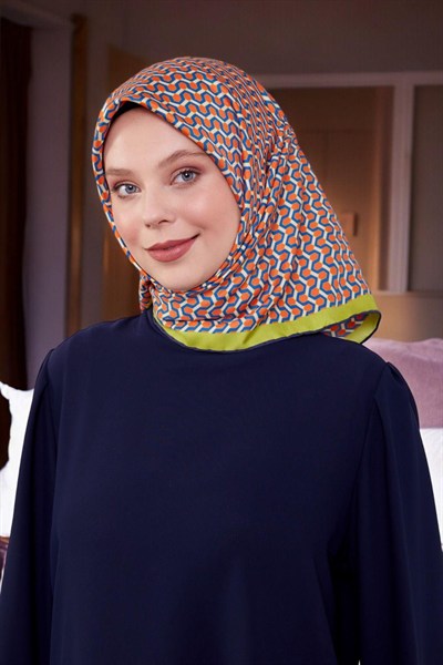 Levidor Trend Eşarp - 17861-10 Yeşil Turuncu