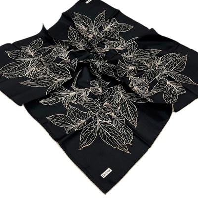 Levidor Twill İpek Eşarp - 2047 - Siyah Vizon