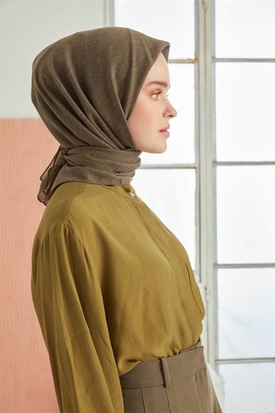Miray Düz Pamuk Eşarp - Haki