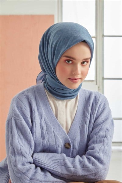 Miray Düz Pamuk Eşarp - İndigo