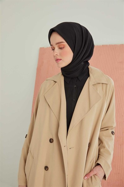 Miray Düz Pamuk Eşarp - Siyah
