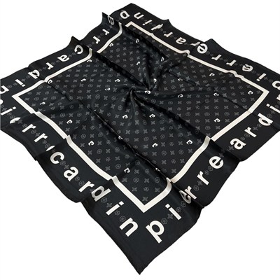 Pierre Cardin İpek Eşarp - 8940438-911 Siyah Beyaz Twill