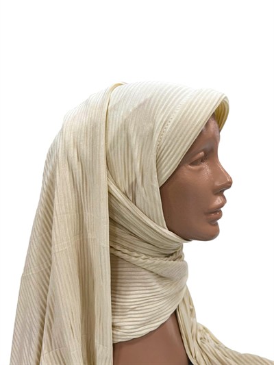 Pratik Piliseli Şal - Bej