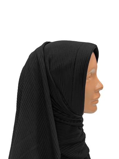 Pratik Piliseli Şal - Siyah