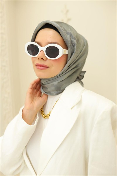 Silk Home Desenli Shiny Eşarp - 8647 - Açık Yeşil