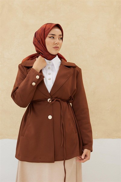 Silk Home Desenli Shiny Eşarp - 8647 - Kiremit