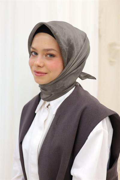 Silk Home Desenli Shiny Eşarp - 8647 - Mat Vizon