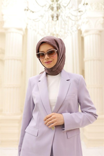 Silk Home Desenli Shiny Eşarp - 8647 - Puslu Pembe