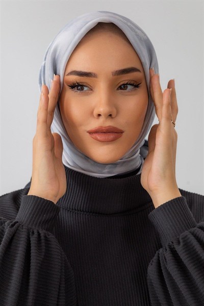Silk Home Desenli Shiny Eşarp - 8647 - Siyah Gümüş
