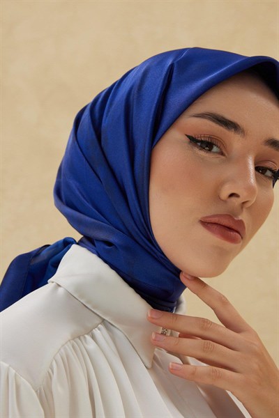 Silk Home Desenli Shiny Eşarp - 8647 - Saks