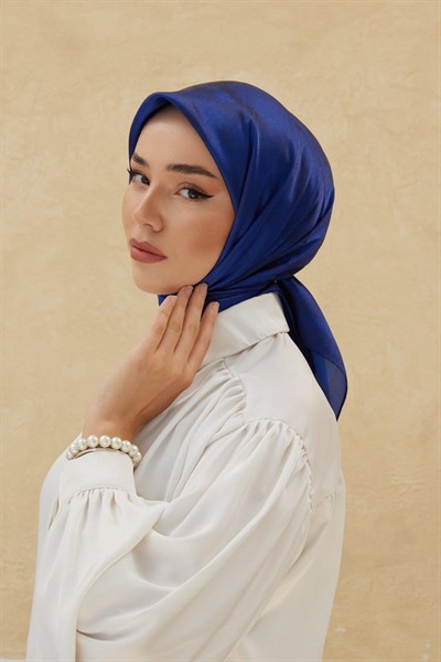 Silk Home Desenli Shiny Eşarp - 8647 - Saks
