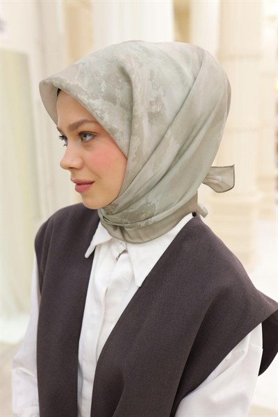Silk Home Desenli Shiny Eşarp - 8647 - Soft Taş