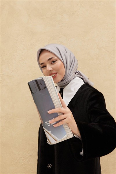 Silk Home Düz Shiny Eşarp - Gri