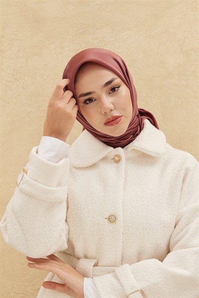 Silk Home Düz Shiny Eşarp - Gül Kurusu