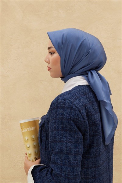 Silk Home Düz Shiny Eşarp - İndigo