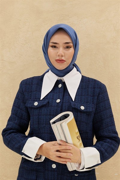 Silk Home Düz Shiny Eşarp - İndigo