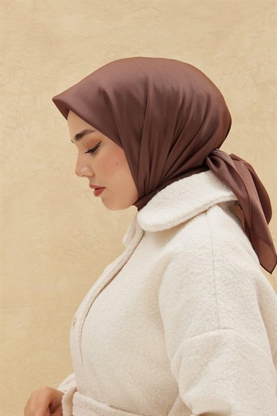 Silk Home Düz Shiny Eşarp - Kahve