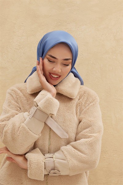 Silk Home Düz Shiny Eşarp - Kot Mavi