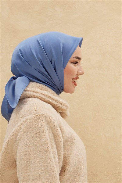 Silk Home Düz Shiny Eşarp - Kot Mavi