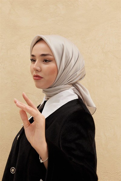 Silk Home Düz Shiny Eşarp - Koyu Krem