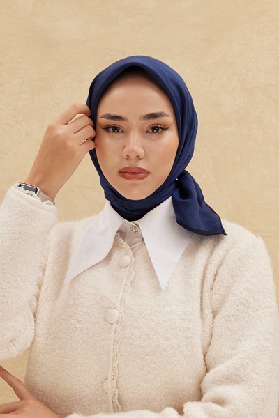 Silk Home Düz Shiny Eşarp - Lacivert
