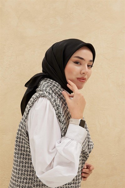 Silk Home Düz Shiny Eşarp - Siyah