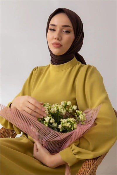 Silk Home Düz Twill Eşarp - Acı Kahve