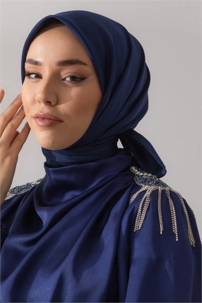 Silk Home Düz Twill Eşarp - Lacivert