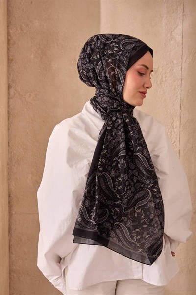 Silk Home Nariya Şal - 90009 - Siyah Gri